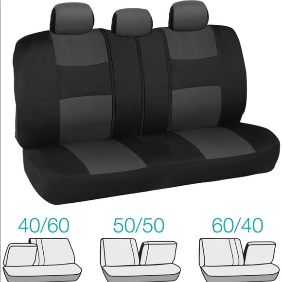 PolyPro Car Seat Covers Full Set in Charcoal on Black – Front and Rear Split - Picture 2 of 7